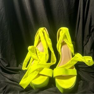 Neon Yellow Fashion Nova Heels